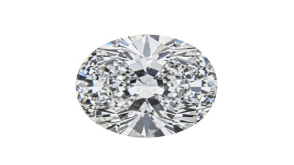 Oval Cut Diamond Gemstone Isolated on Transparent Background
