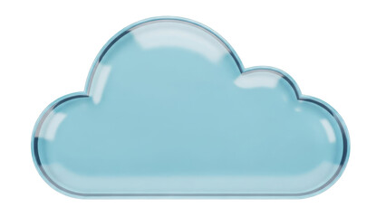 Glossy blue cloud shape isolated on transparent background