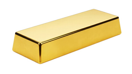 Shiny Gold Bar Isolated on Transparent Background