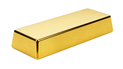 Shiny Gold Bar Isolated on Transparent Background