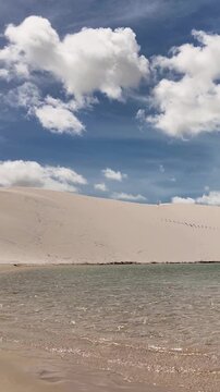Lencois Maranhenses In Santo Amaro Maranhao Brazil. Turquoise Lagoons And Sand Dunes Creating Inspiring Landscape. Deserted Landscape Recreation Beauty. Summertime Recreation Coast.