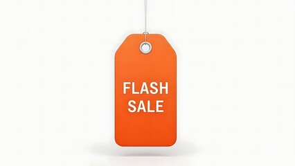 Flash Sale Tag: A vibrant orange tag, symbolizing opportunity and savings, announces a limited-time flash sale offer, perfect for drawing attention and boosting sales.