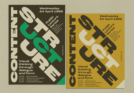 Swiss Style Diagonal Typographic Poster Layout