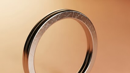 Metallic ring on gradient background conceptual design