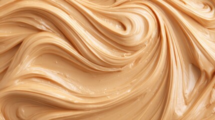 Creamy mixture spreads across a surface in a smooth and thick pattern during food preparation