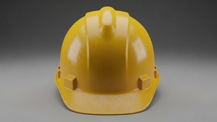 Fototapeta premium Yellow hard hat isolated on gray background