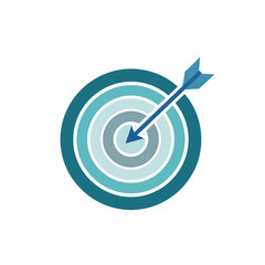 An illustration depicts a blue arrow hitting the center of a teal target.