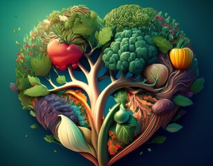 vegetarian nutrition concept for a healthy lifestyle