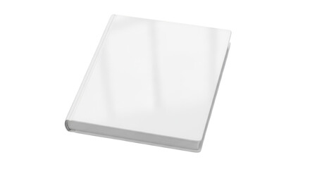 Blank white book cover mockup isolated on transparent background