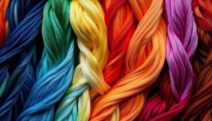 vibrant strings in a spectrum of colors create an abstract tapestry each thread weaving into a rainbow of creativity and interconnectivity