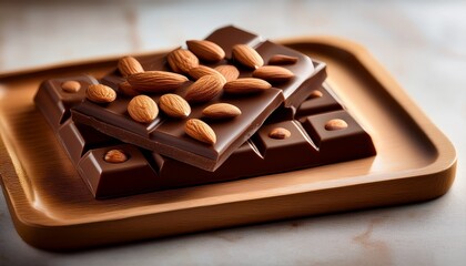 exquisite dark chocolate bar studded with whole almonds creates a delectable treat