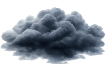 Dark storm cloud forming for severe weather, bringing heavy rain, thunder, and wind, isolated on transparent background