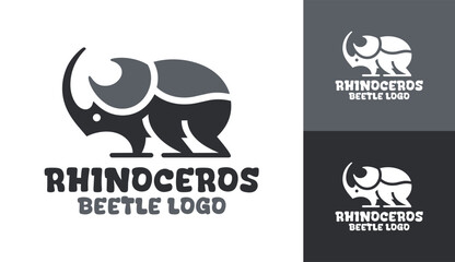 Rhinoceros Beetle Logo Modern Minimalist Nature Identity © radjarz