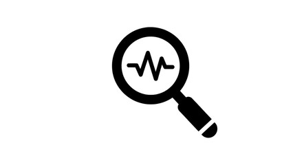 Vector illustration of data analysis search icon on transparent background, symbolizing research metrics