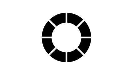 Vector illustration of a segmented circle or ring graphic element, suitable for loading indicators or pie charts, on transparent background