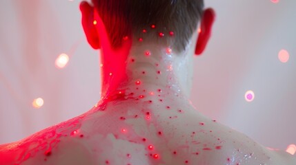 A persons back covered in red marks from cupping therapy which is often used in conjunction with cryotherapy for recovery.