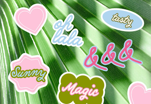 Cute Sticker Typography Text Effect Set