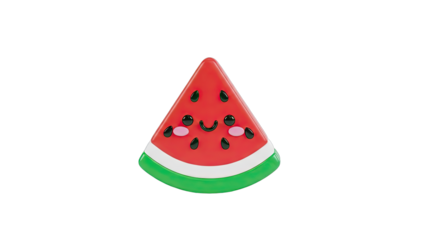 Cute Kawaii Watermelon Slice with Happy Face
