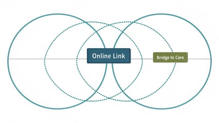 Abstract online network diagram with connecting circles