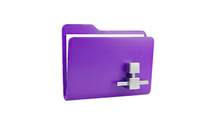 Purple Folder Icon with Lock
