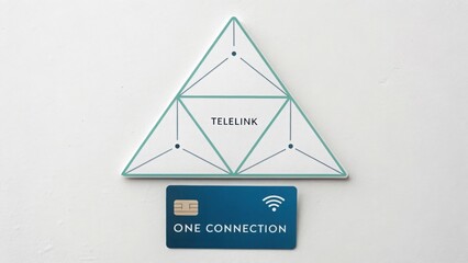 Flat design triangle diagram representing Telelink connection