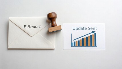 Minimal Flat Lay Image Of Envelope And Graph