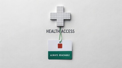 Minimalist Medical Cross Symbol with Health Access Tag