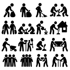 Community Engagement: Diverse figures engaged in a tapestry of activities representing care, collaboration, and collective responsibility. capturing the essence of togetherness.