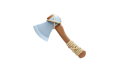 Wooden Axe with Rope Detailing
