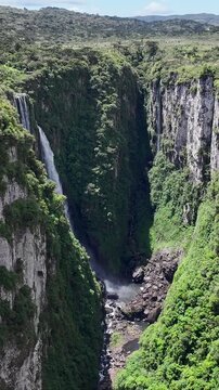 Canyon Of Itaimbezinho In Cambara Do Sul Rio Grande Do Sul Brazil. Cliffside Surrounded By Lush Green Forest Viewed From Above. Deserted Outdoor Country Beauty. Forest Country Nature.