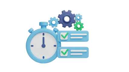 Time Management and Task Completion 3D Illustration