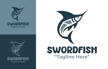 Obraz premium Swordfish Logo Modern Minimalist Sea Life Branding