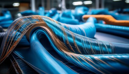 cutting edge textile innovation processing synthetic fibers into durable fabric with advanced material science