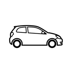 Fototapeta premium Vector icons Simple black line art icon of a compact hatchback car. EPS Editable