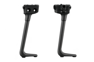 Black metal bicycle kickstand providing stable support