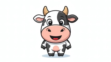 Cute Baby Cow Cartoon Character Illustration Mascot for Kids