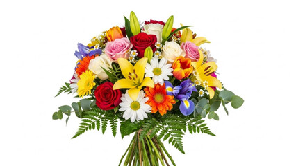 Obraz premium Vibrant bouquet of colorful flowers with lush greenery