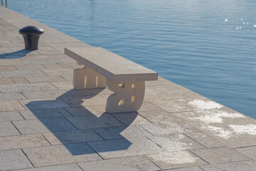 Stone Bench with Glagolitic Letters in Baska Croatia
