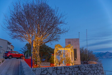 Advent Decorations at Waterfront Square in Baska Croatia