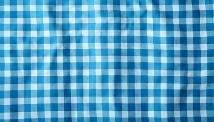 light blue gingham tablecloth seamless pattern background