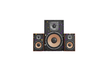 Three Audio Speakers with Confetti