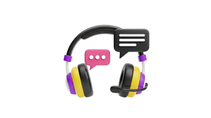 3D Headphones with Chat Bubbles