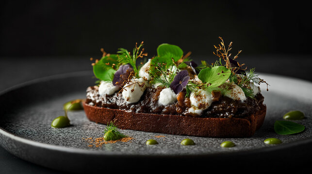 Baingan bharta reinterpreted as a fine dining dish