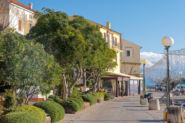Seafront Promenade with Trees in Baska Croatia