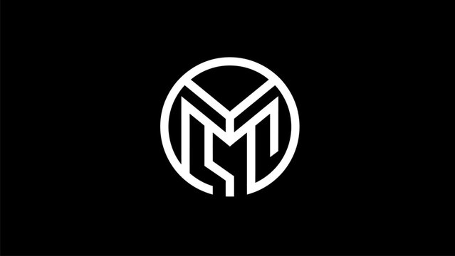 Modern monogram logo design with geometric shapes and lines - Powered by Adobe