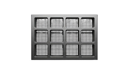 Industrial metal grate with grid pattern
