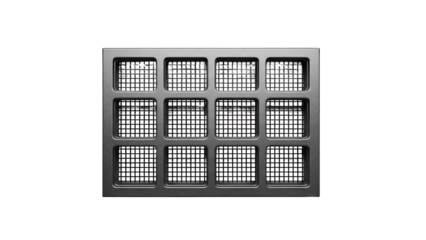 Industrial metal grate with grid pattern