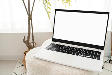 소파배경 비즈니스 노트북 목업