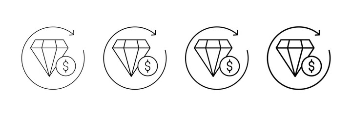 Value Chain Icons Vector Set In Different Stroke Line Style