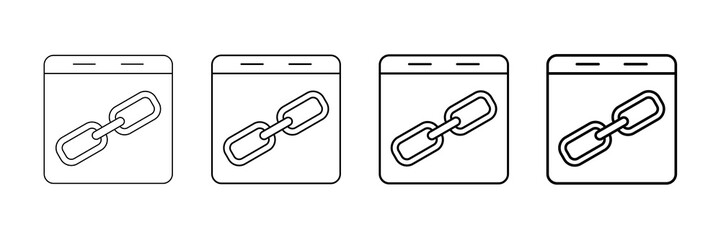 Channel Link Icons Vector Set In Different Stroke Line Style